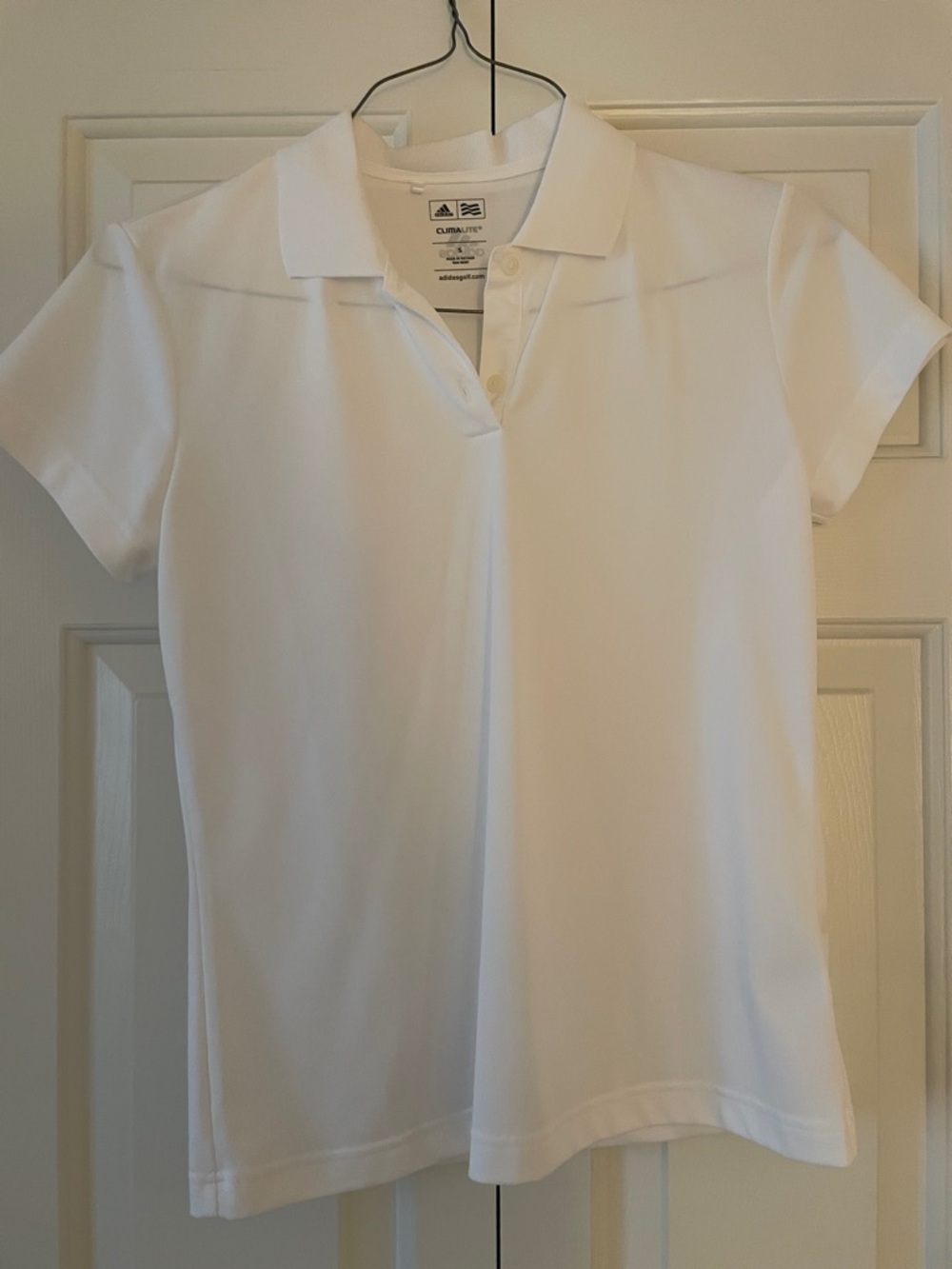 NWOT adidas White Short-Sleeve Polo Tee